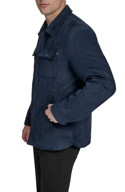 Dockers Faux Suede Shacket In Blue