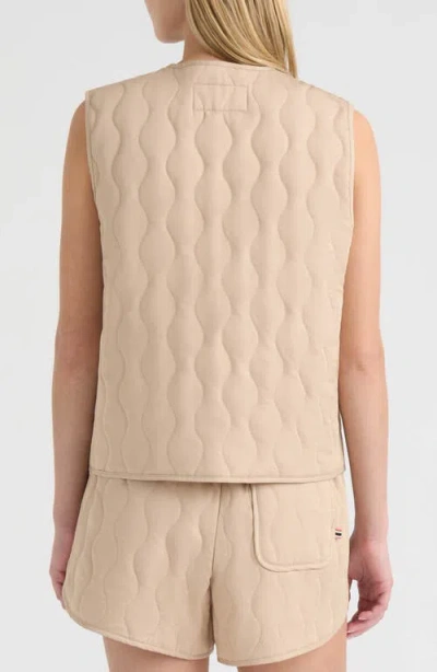 Hunter Quilted Button Down Vest In Neutral