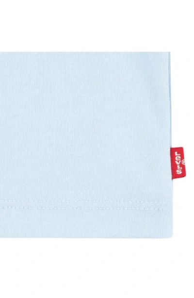 Levi's Logo Patch T-shirt & Gingham Shortalls Set In Multi