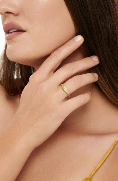 Devata Ribbed Band Ring In Gold