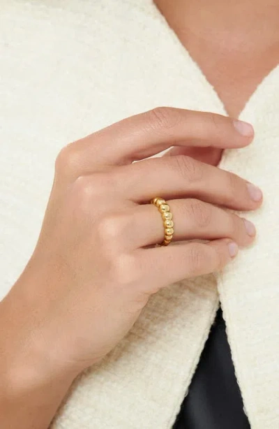 Devata Beaded Ball Textured Ring In Gold