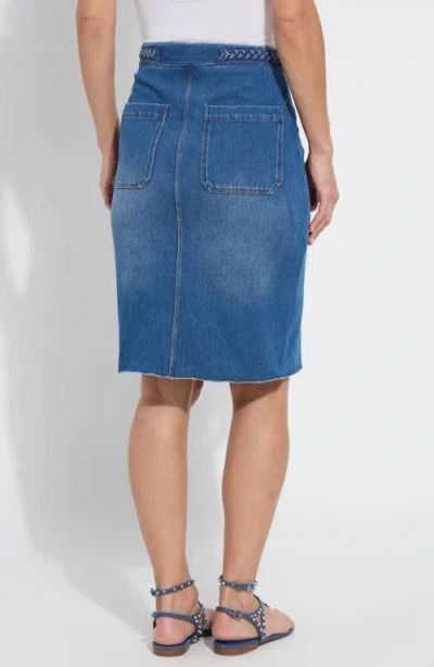 Lyssé Lysse Tess Braided Denim Pencil Skirt In Blue