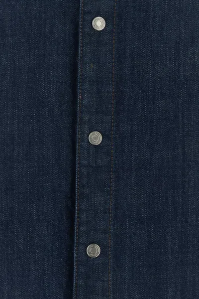 Ami Alexandre Mattiussi Women Blue Denim Full Sleeves Shirt, Xs Luxury Shirts For Women Darveys