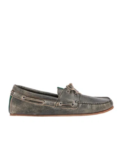 Gucci Gg Logo Leather Loafer In Black