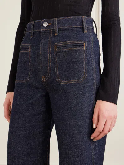 Khaite Delmonico Patch Pocket Wide-leg Jeans In Blue