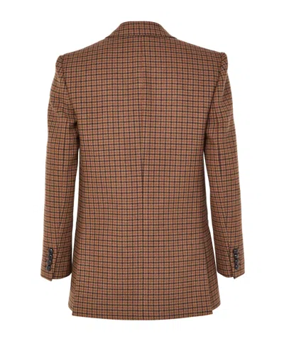 Chloé Wool-blend Button-front Jacket With Silk Lining In Brown