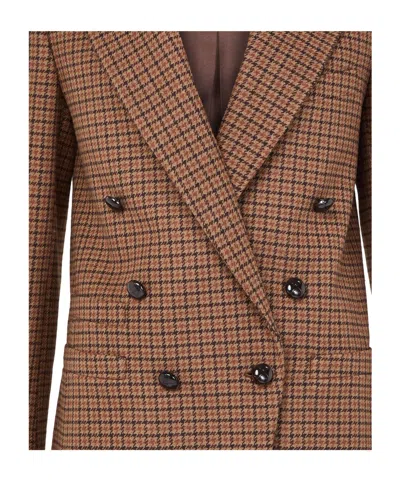 Chloé Wool-blend Button-front Jacket With Silk Lining In Brown