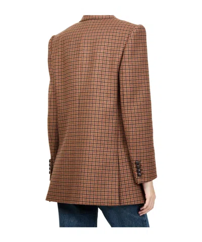 Chloé Wool-blend Button-front Jacket With Silk Lining In Brown