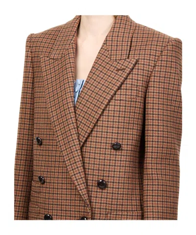 Chloé Wool-blend Button-front Jacket With Silk Lining In Brown