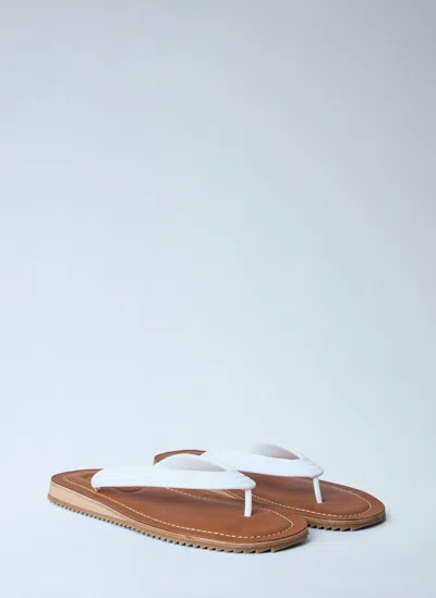 Miu Miu Logo Rubber Thong Sandals Notched Sole In Blue