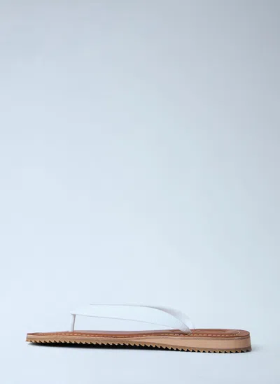 Miu Miu Logo Rubber Thong Sandals Notched Sole In Blue