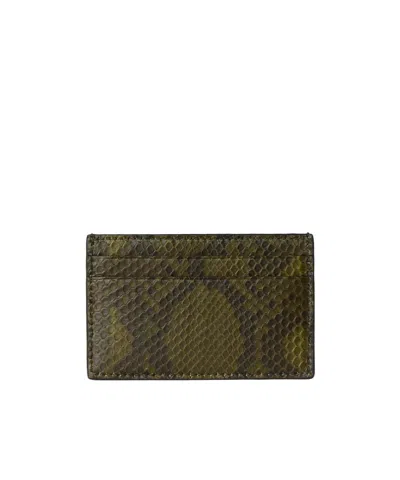 Gucci Python Card Case In Green