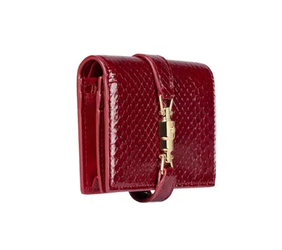 Gucci Jackie Python Small Wallet In Red