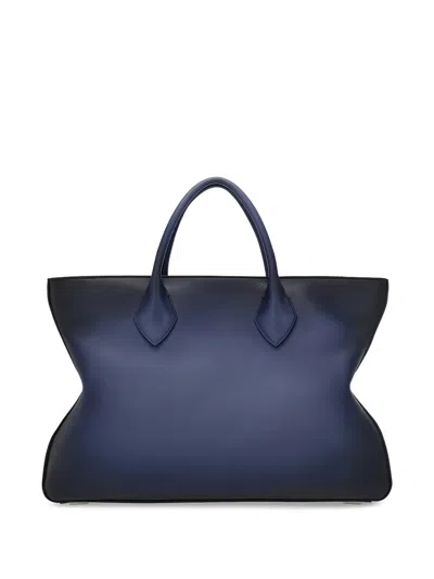 Ferragamo Handle Shoulder Bag In Blue
