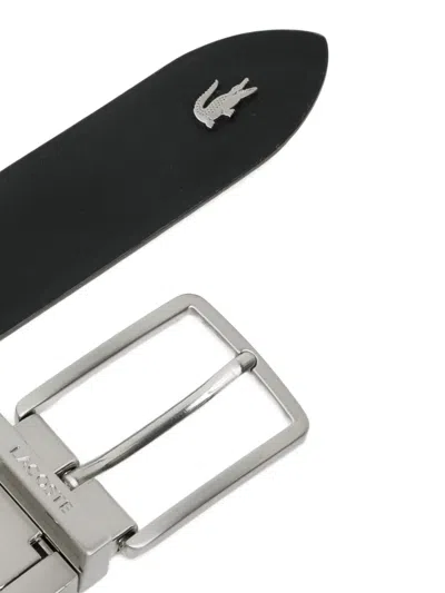 Lacoste Leather Belt In Gray