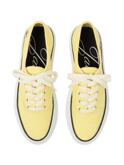 Jacquemus Les Fefe Logo-embroidered Canvas Sneakers In Gold