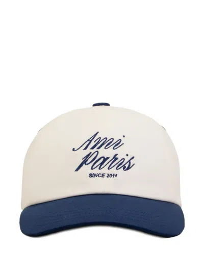 Ami Alexandre Mattiussi Ami Paris Bicolor Logo Embroidered Adjustable Baseball Cap In Multi
