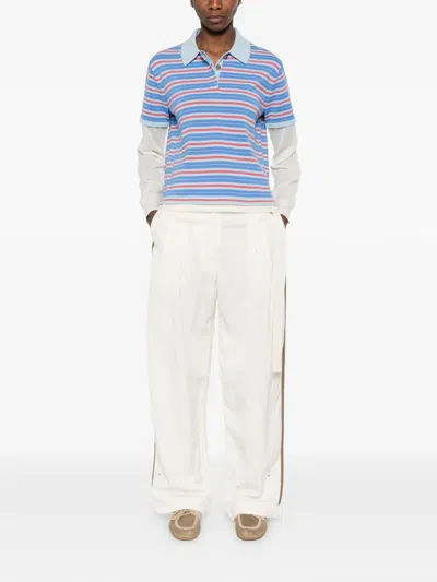 Guest In Residence Layered Striped Cashmere Rugby Jumper In Blue