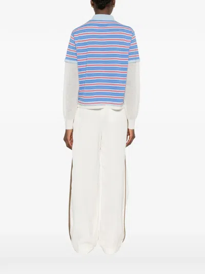 Guest In Residence Layered Striped Cashmere Rugby Jumper In Blue