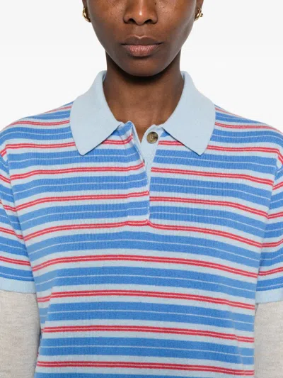 Guest In Residence Layered Striped Cashmere Rugby Jumper In Blue