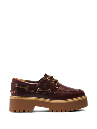 Timberland Stone Street Women S Dark Brown Platform Boat Shoe