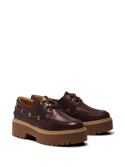 Timberland Stone Street Women S Dark Brown Platform Boat Shoe