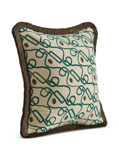 Soho Home Tilney Patterned Fringed Cushion In Multi