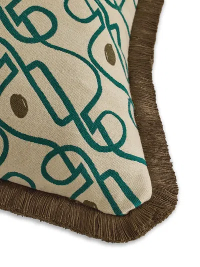 Soho Home Tilney Patterned Fringed Cushion In Multi