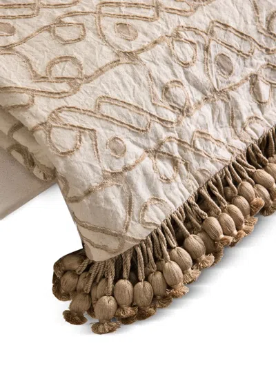 Soho Home Tilney Tassel-detail Patterned Bedspread In Neutral