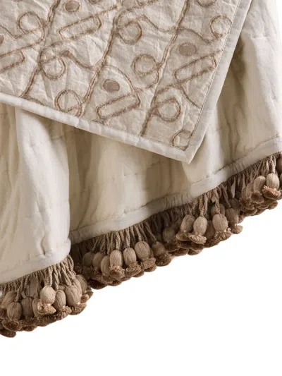 Soho Home Tilney Tassel-detail Patterned Bedspread In Neutral