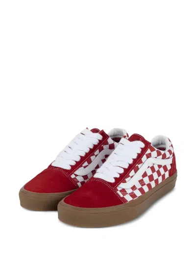 Vans Old Skool Check-pattern Sneakers In Red