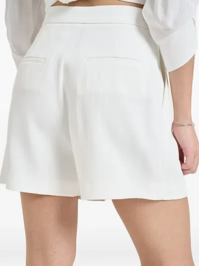 Elisabetta Franchi White Shorts With Chain Detail On The Front And Front Concealed Closure In Viscose Stretch Woman