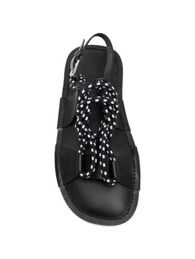 Plan C Black Open-toe Sandals In Black