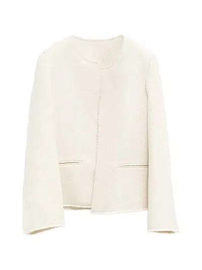 Totême Fluid Wool-blend Jacket In White