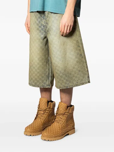 Misbhv Patterned Denim Shorts In Neutral
