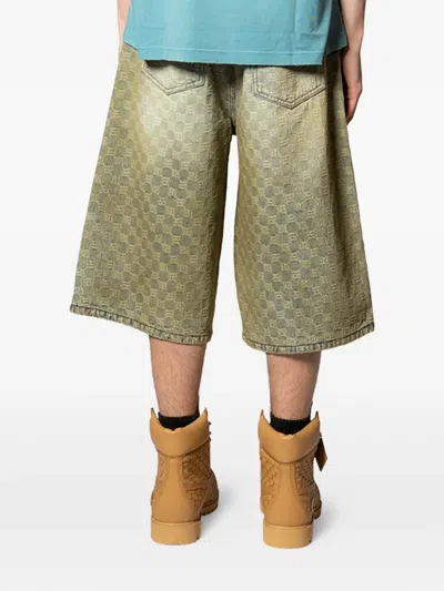 Misbhv Patterned Denim Shorts In Neutral