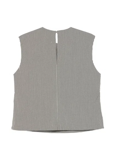 Incotex Edith Sleeveless Top Check Pattern Back In Gray