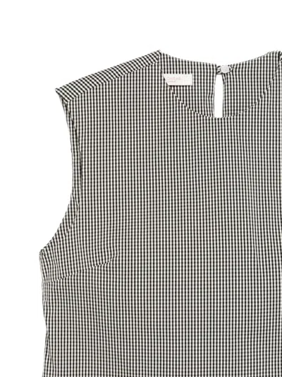 Incotex Edith Sleeveless Top Check Pattern Back In Gray