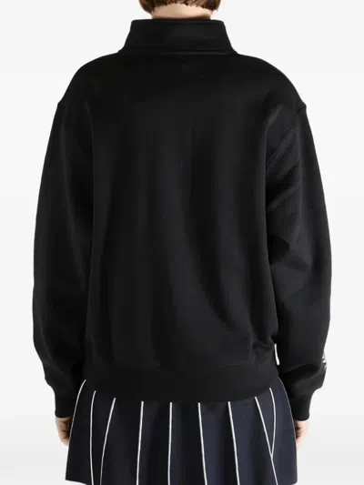 Malbon Delilah Cotton Half-zip Sweatshirt In Black