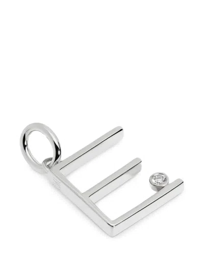 Monica Vinader Diamond Initial Pendant In Silver