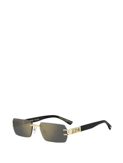 Dsquared2 Rectangular-frame Sunglasses In Gold
