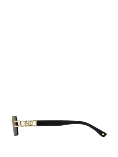Dsquared2 Rectangular-frame Sunglasses In Gold