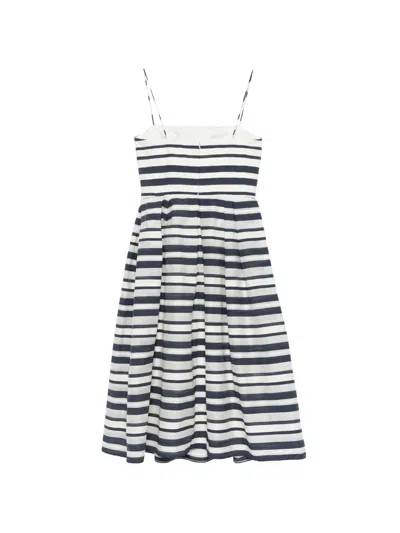 Ralph Lauren Striped Satin Sleeveless Cocktail Dress In Multi