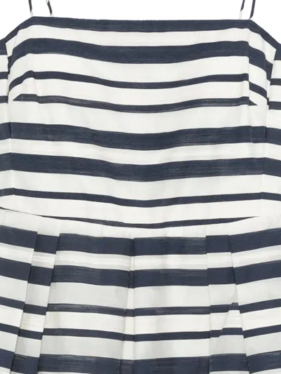 Ralph Lauren Striped Satin Sleeveless Cocktail Dress In Multi
