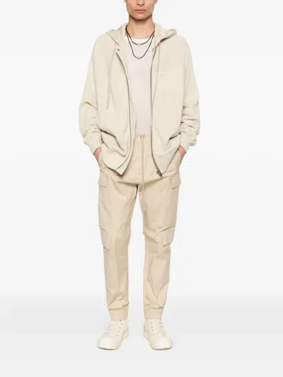 Rick Owens Drawstring Cargo Trousers In Neutral