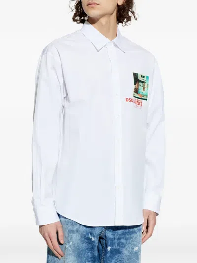 Dsquared2 Printed Shirt In White
