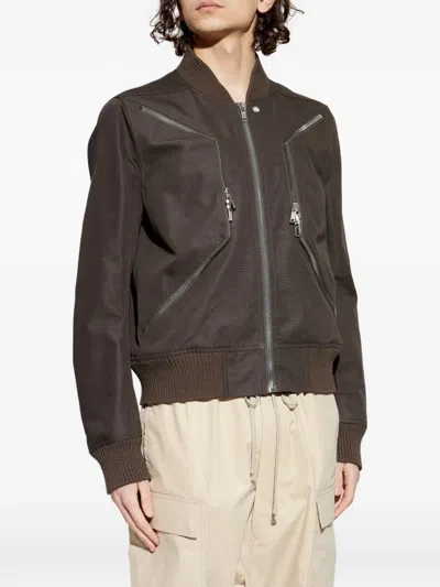 Rick Owens Temple Heizer Flight Jacket In Brown