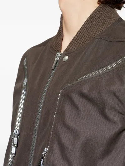 Rick Owens Temple Heizer Flight Jacket In Brown