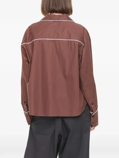 Plan C Long-sleeve Shirt In Brown