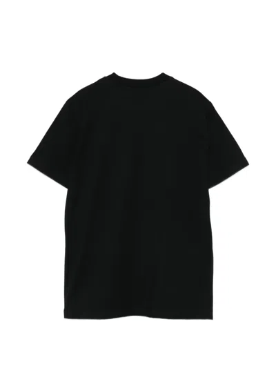 Msgm Lace Logo T-shirt In Black